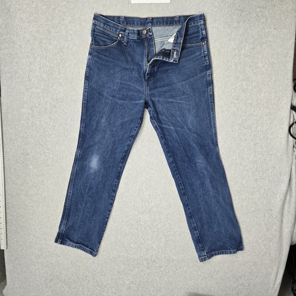 Wrangler Men Jeans 35X30 Blue Denim 093ADEN Slim Fit 29" Inseam